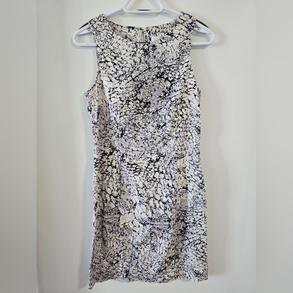 120% Lino Linen Cotton Watercolor Pattern Sleeveless Dress Size S